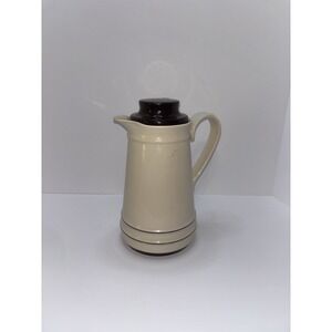 Vintage Thermos Insulated Coffee Carafe 32 oz Model No 810 Germany Cream & Brown